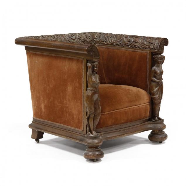 renaissance-revival-carved-mahogany-library-chair