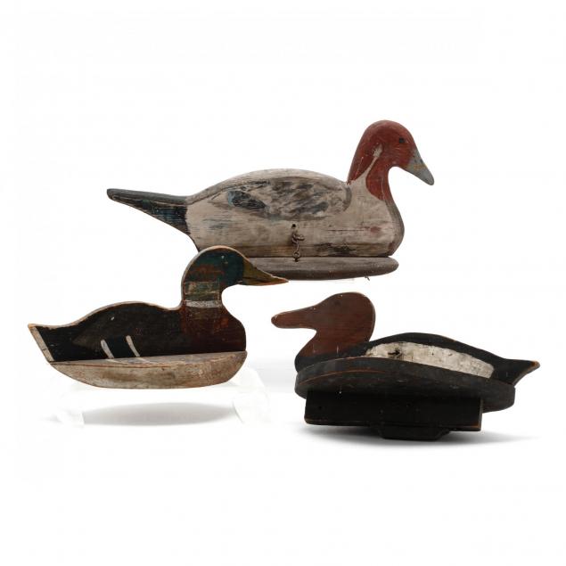 three-vintage-folding-duck-decoys