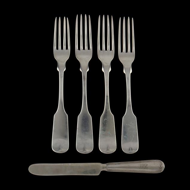 five-south-carolina-related-coin-silver-flatware-items