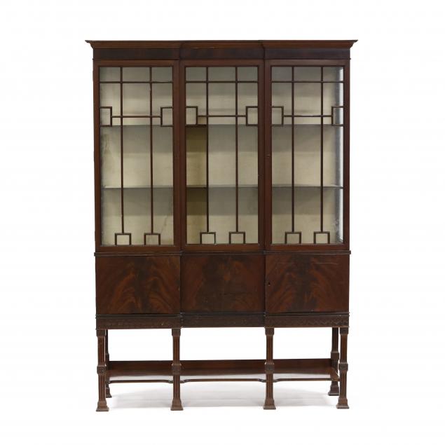 antique-english-chippendale-style-mahogany-china-cabinet