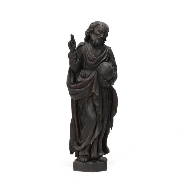 an-antique-hardwood-figure-of-christ-as-salvatore-mundi