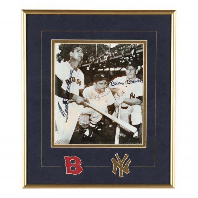 mickey-mantle-ted-williams-and-yogi-berra-signed-photograph