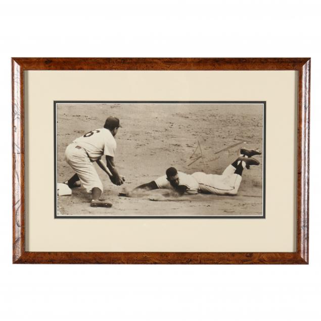 willie-mays-sliding-into-second-base-signed-photo