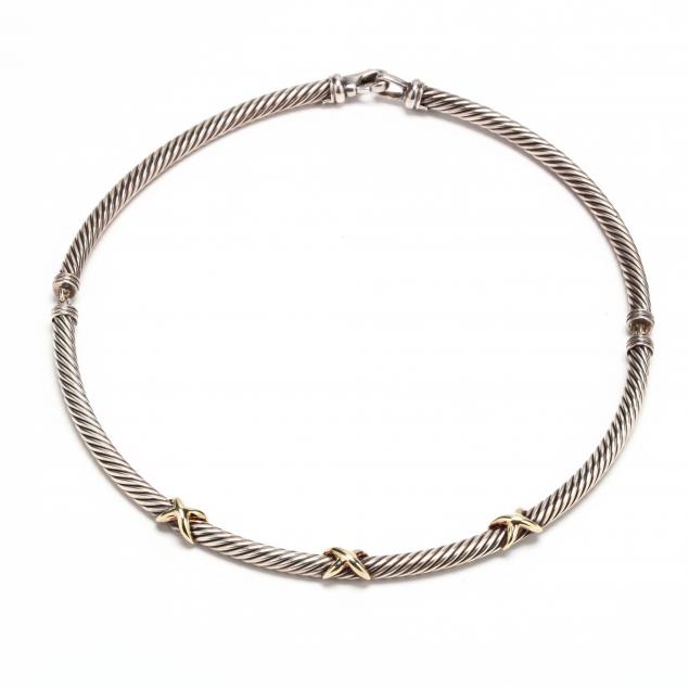 sterling-silver-and-14kt-gold-choker-david-yurman