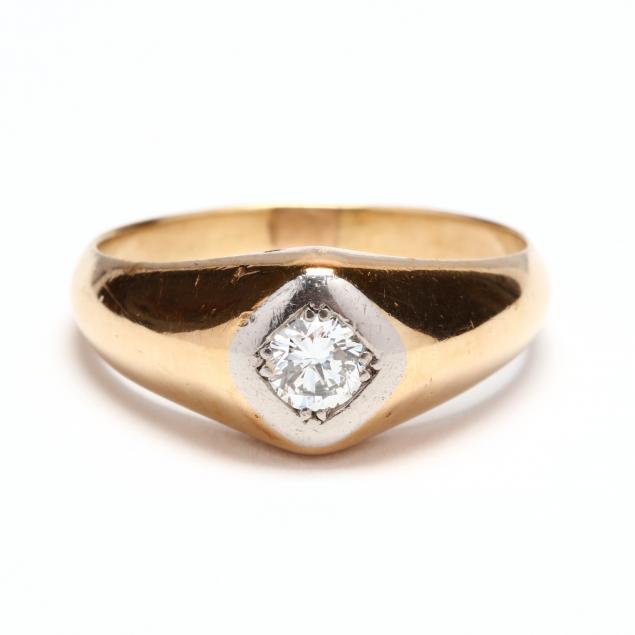 gent-s-mid-century-14kt-gold-and-diamond-ring