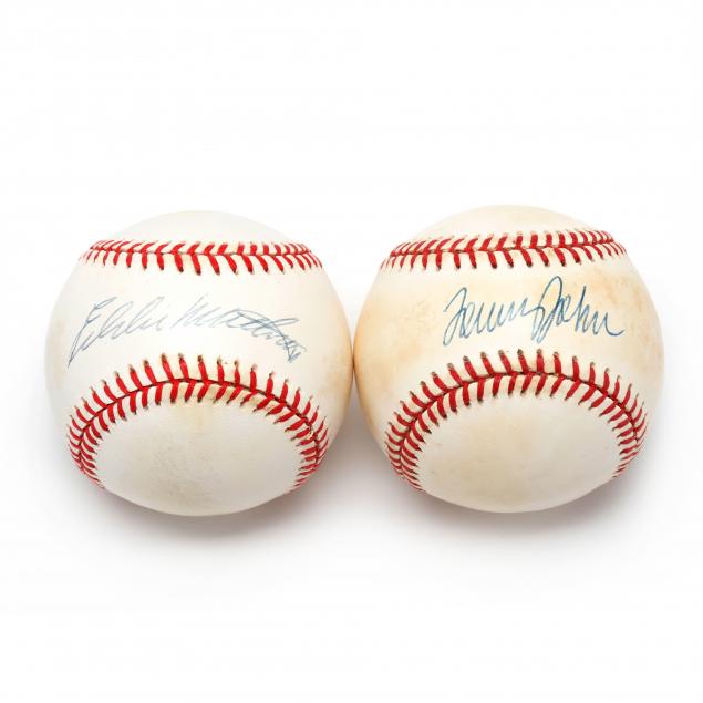 two-autographed-baseballs-tommy-john-and-eddie-mathews