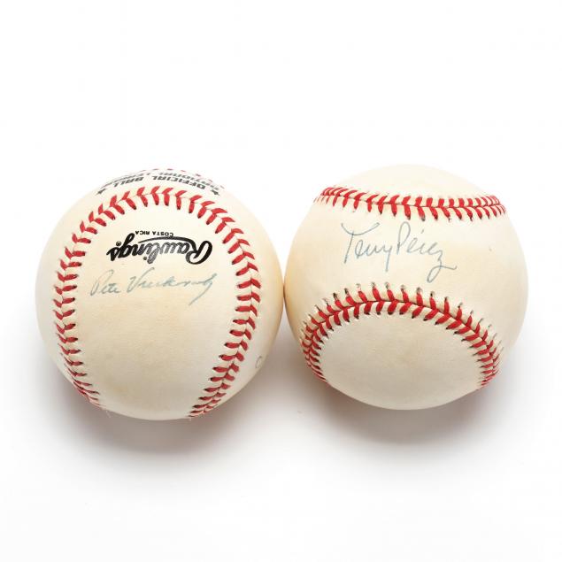 two-autographed-baseballs-pete-vuckovick-and-terry-perez