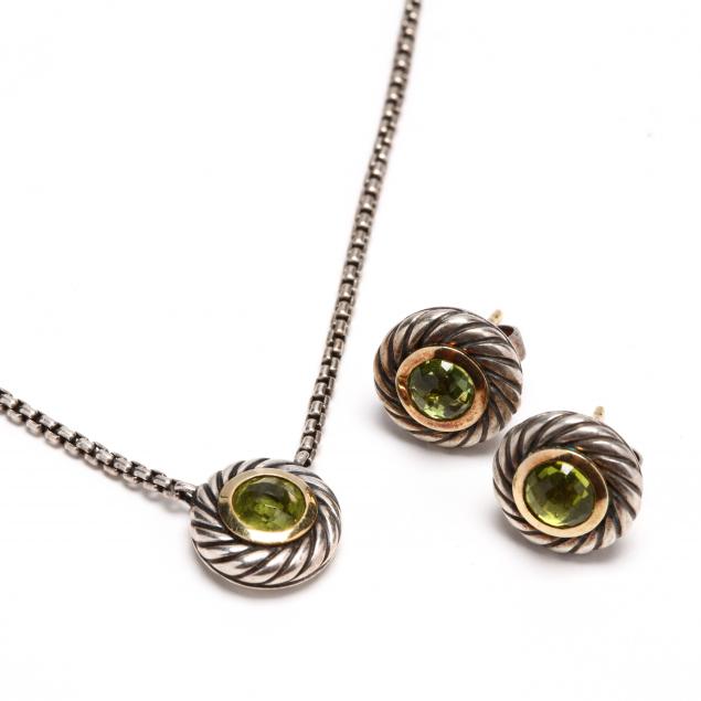 sterling-silver-18kt-gold-and-peridot-necklace-and-earrings-david-yurman