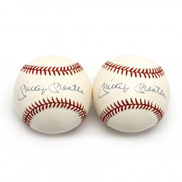 two-mickey-mantle-autographed-baseballs