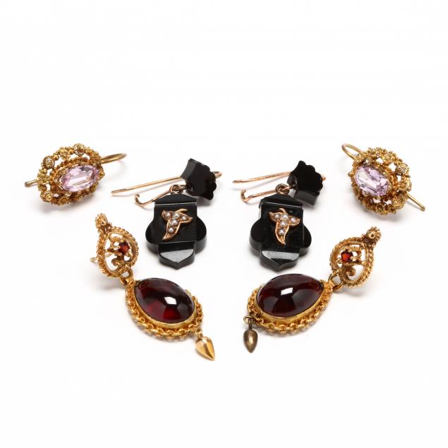 three-pairs-of-gemstone-earrings
