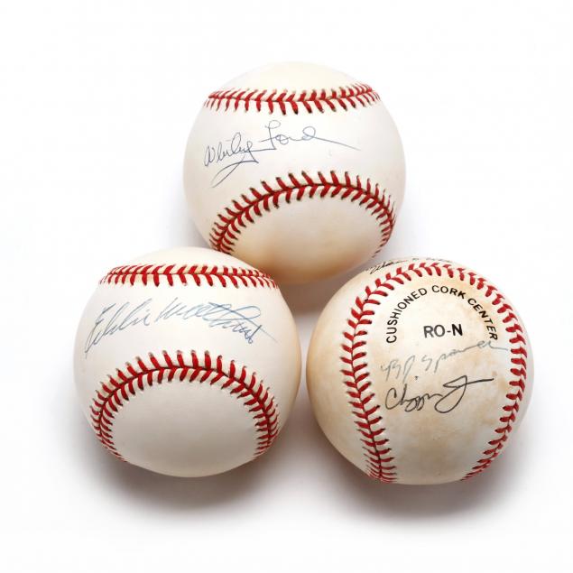 three-autographed-baseballs-eddie-mathews-chipper-jones-and-whitey-ford