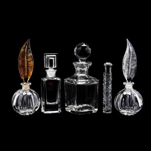 five-vintage-antique-glass-scent-bottles
