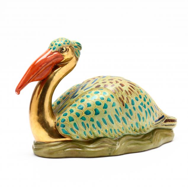 a-japanese-brightly-painted-porcelain-pelican