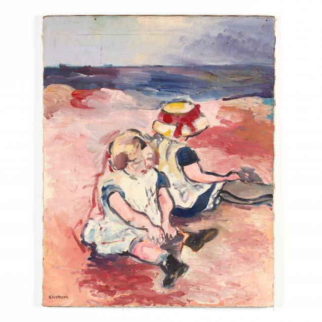 a-fauvist-painting-of-two-children-on-a-beach-by-chabert