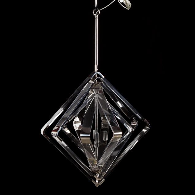 lucite-and-chrome-chandelier