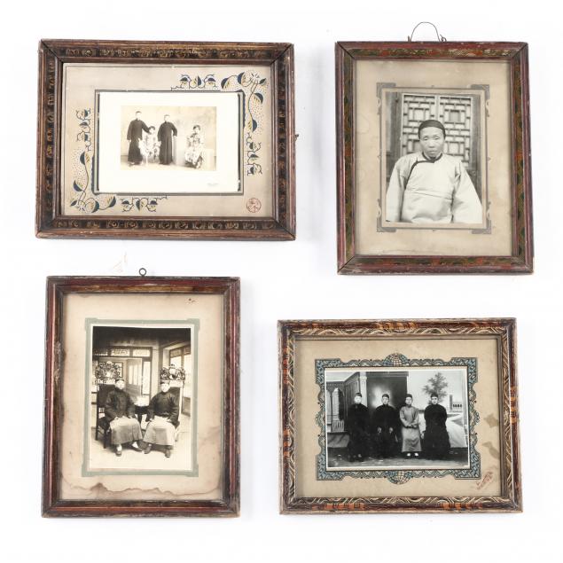 four-vintage-chinese-photographic-portraits-in-painted-wooden-frames