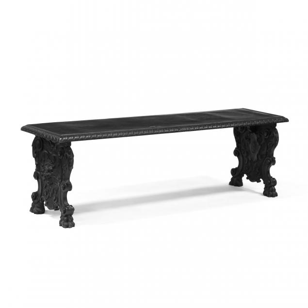 renaissance-revival-carved-walnut-bench