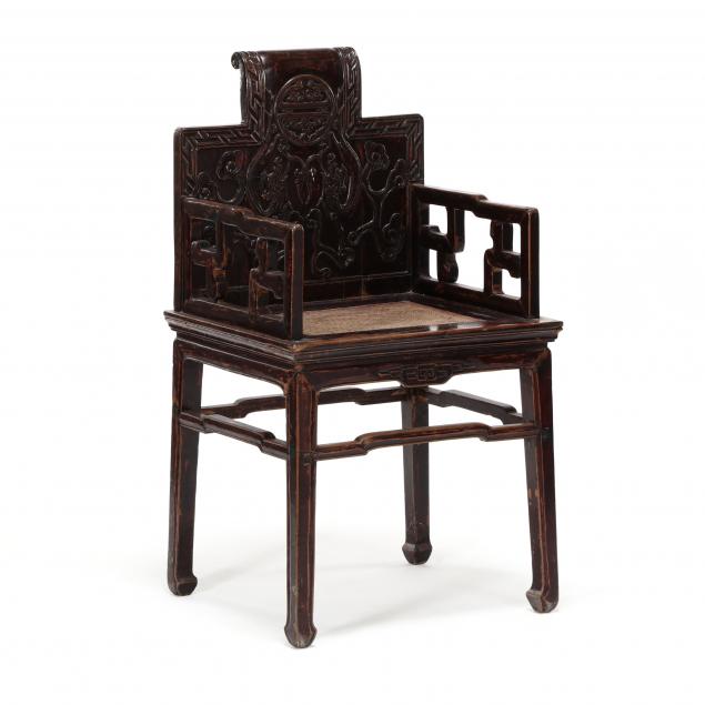 antique-chinese-hardwood-relief-carved-arm-chair