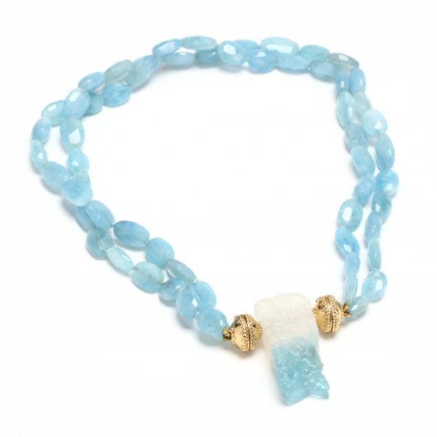 double-strand-aquamarine-bead-necklace