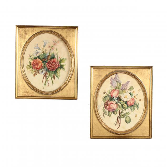 a-pair-of-antique-floral-bouquet-still-lifes