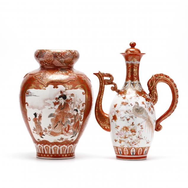 a-large-japanese-kutani-vase-and-ewer