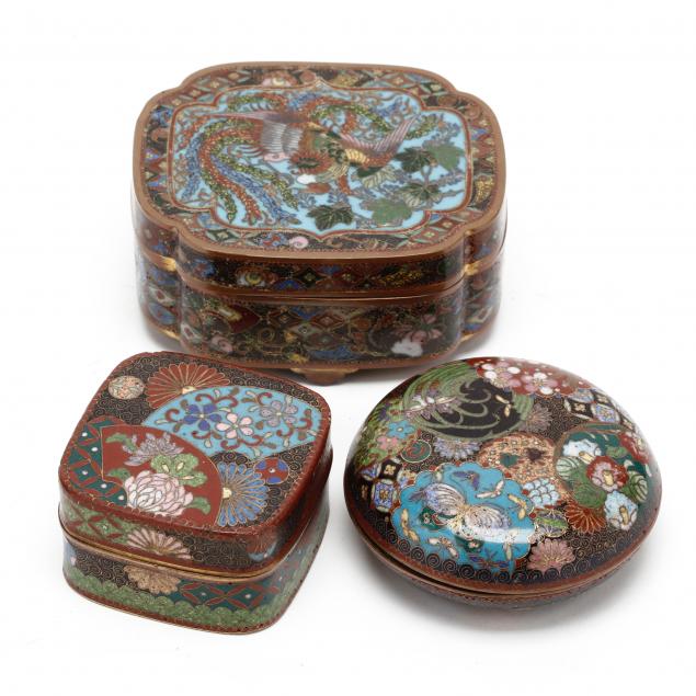 three-japanese-cloisonne-boxes