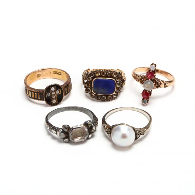 collection-of-five-antique-rings