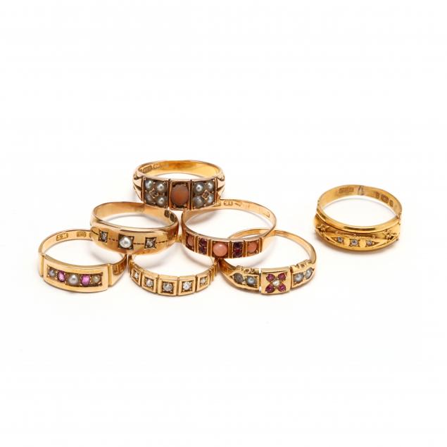 collection-of-seven-antique-gold-rings