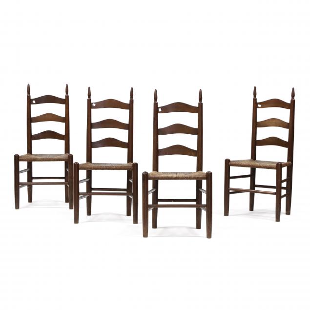 set-of-four-vintage-ladder-back-chairs