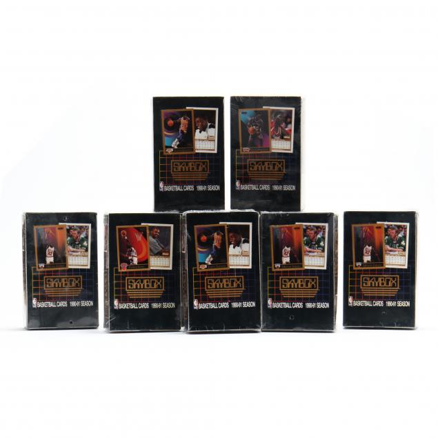 ten-1990-91-skybox-nba-basketball-card-boxes