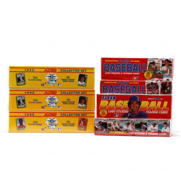 1988-1990-fleer-and-score-baseball-cards-eight-sealed-boxes