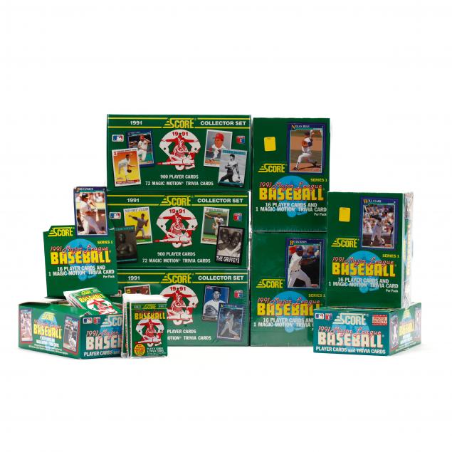 eight-boxes-of-score-1991-baseball-cards