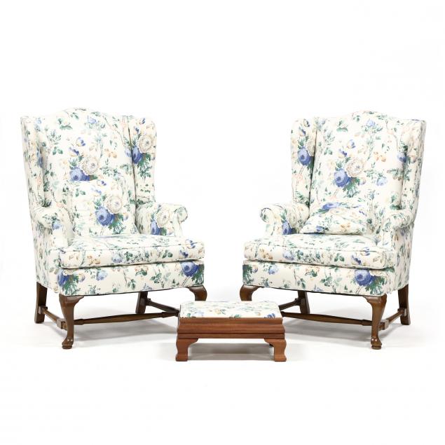 pair-of-queen-anne-style-upholstered-wing-back-chairs-and-ottoman