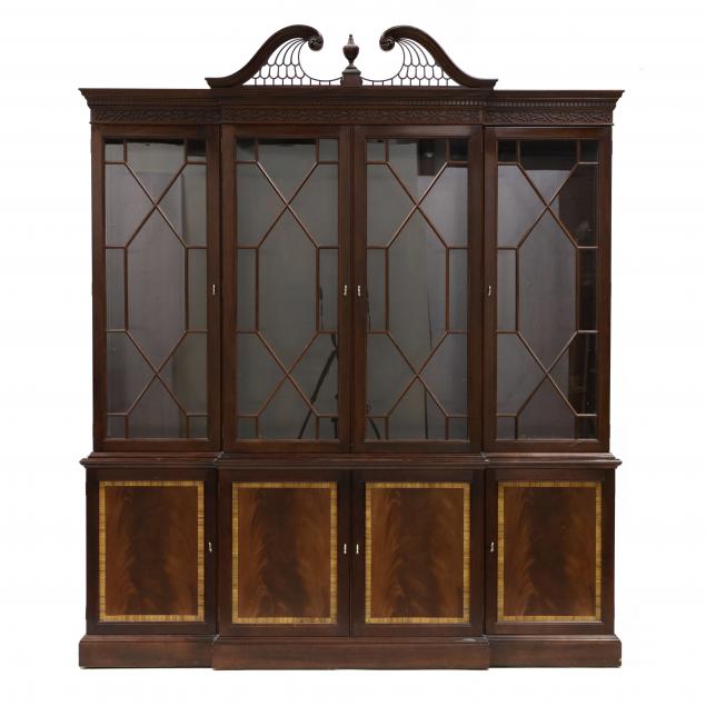stickley-chippendale-style-mahogany-breakfront