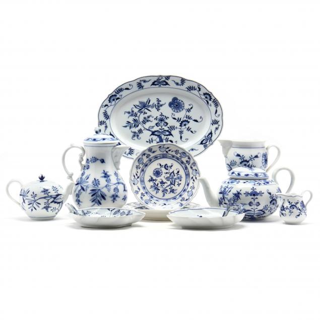 an-assembled-set-of-meissen-and-meissen-style-blue-onion-porcelain