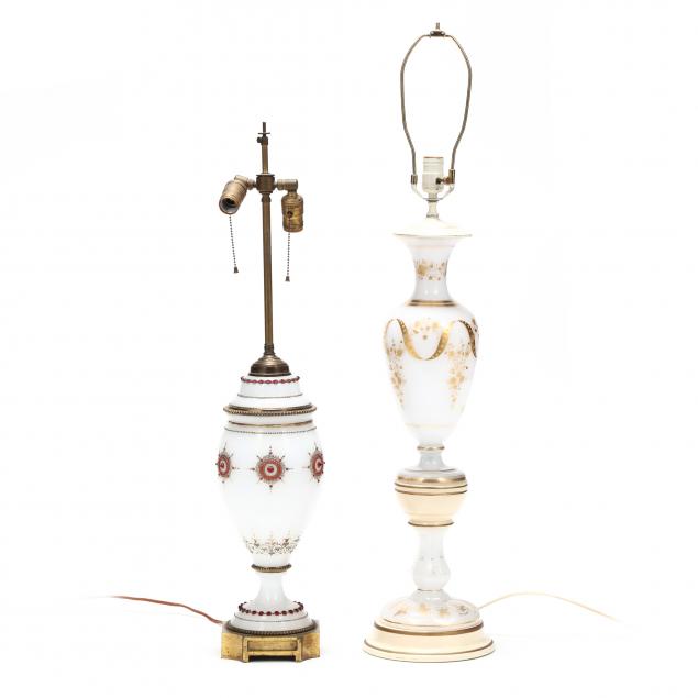 two-antique-engraved-and-bejeweled-bristol-glass-table-lamps