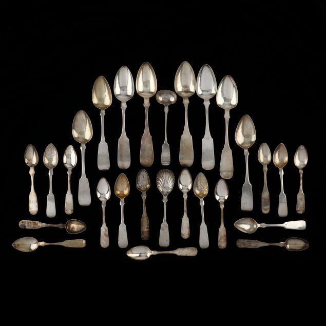 a-group-of-american-coin-silver-flatware