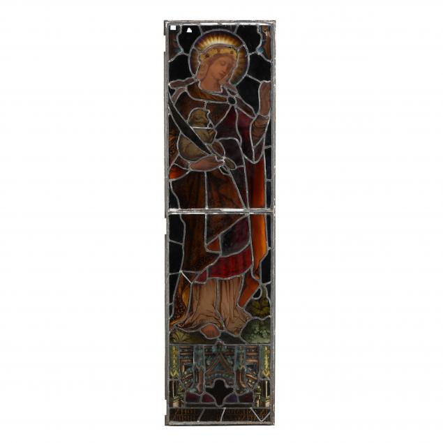 an-antique-english-reverse-painted-and-leaded-glass-window
