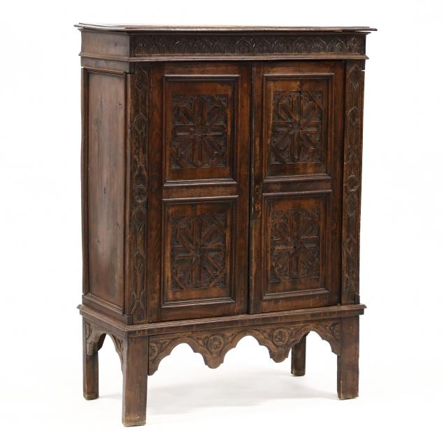 gothic-revival-walnut-cabinet