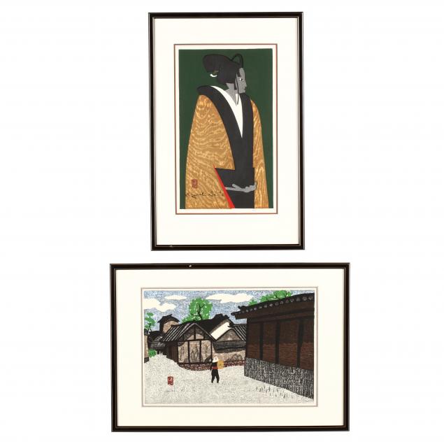 two-japanese-woodblock-prints-by-kiyoshi-saito-1907-1997