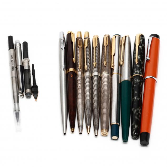 ten-parker-writing-implements-with-accessories