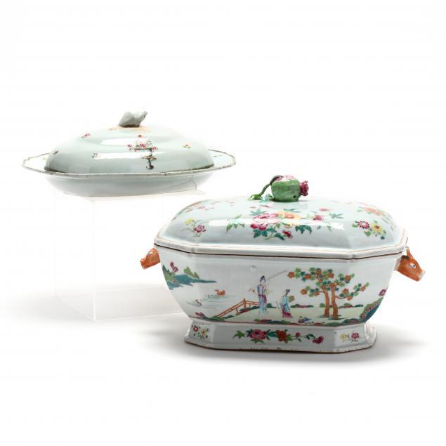 two-chinese-export-porcelain-lidded-vessels