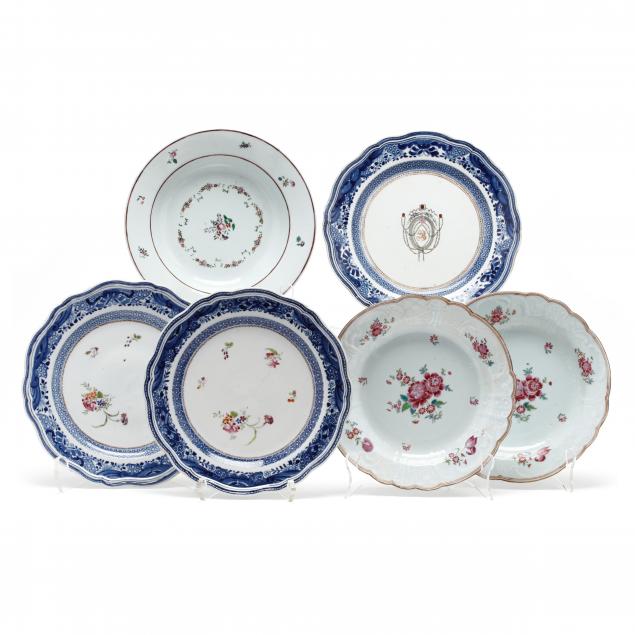 six-chinese-export-porcelain-plates-and-bowls