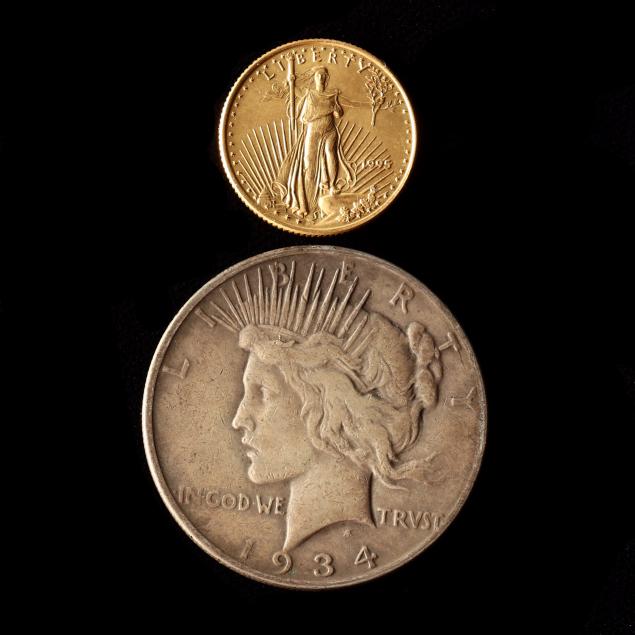 1995-gold-10-quarter-eagle-and-1934-d-peace-silver-dollar