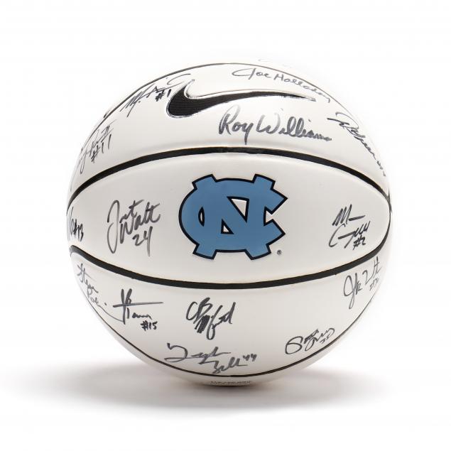 unc-team-signed-basketball-roy-williams-tyler-zeller