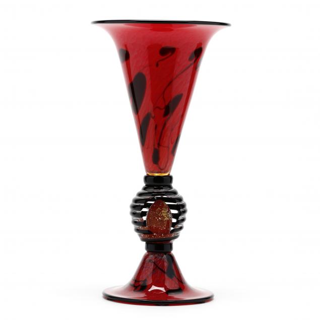 david-linsday-ca-modern-art-glass-trumpet-vase