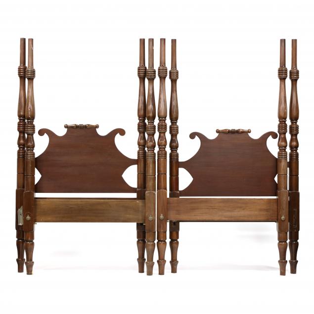 pair-of-tall-post-tester-mahogany-twin-beds