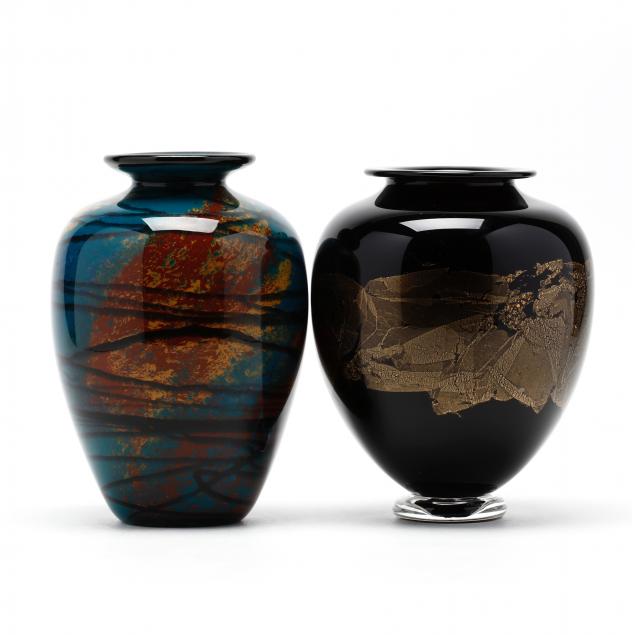 two-modernist-studio-glass-vases