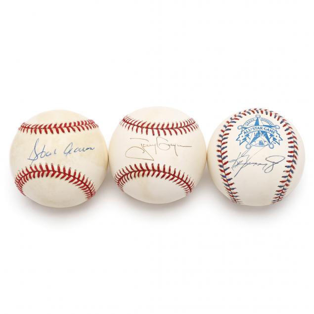 two-autographed-baseballs-hank-aaron-tony-gwynn-ken-griffey-jr
