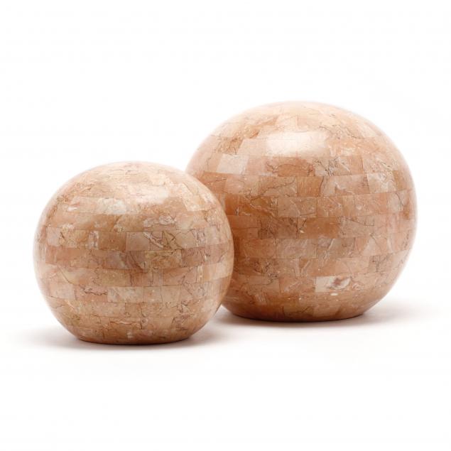 maitland-smith-pair-of-tessellated-stone-orbs